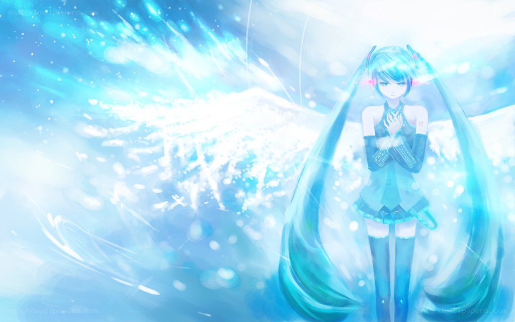 Miku in a blue aura