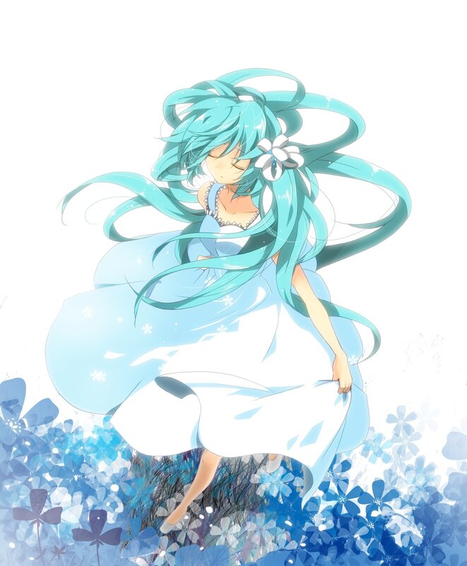 Miku in a blue dress