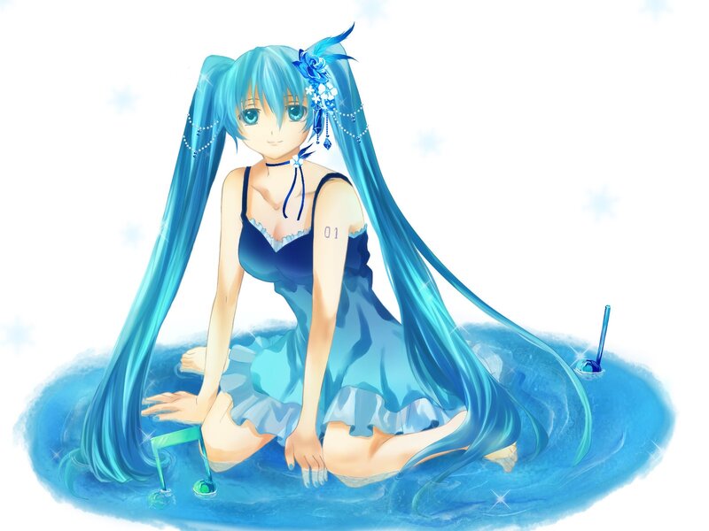 Miku in a blue dress