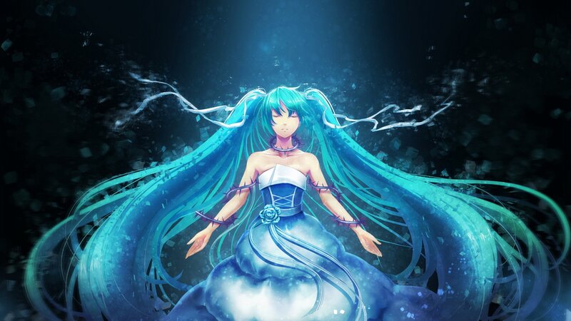 Miku in a blue dress