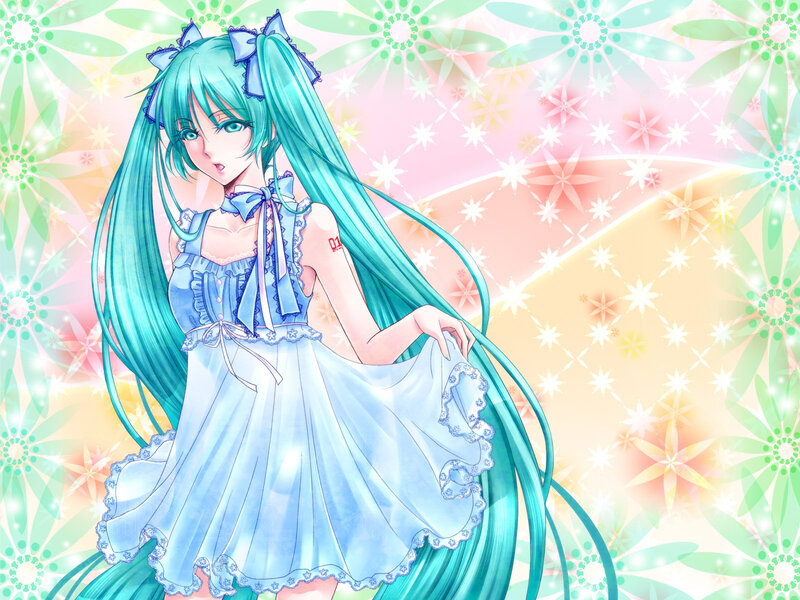 Miku in a blue dress