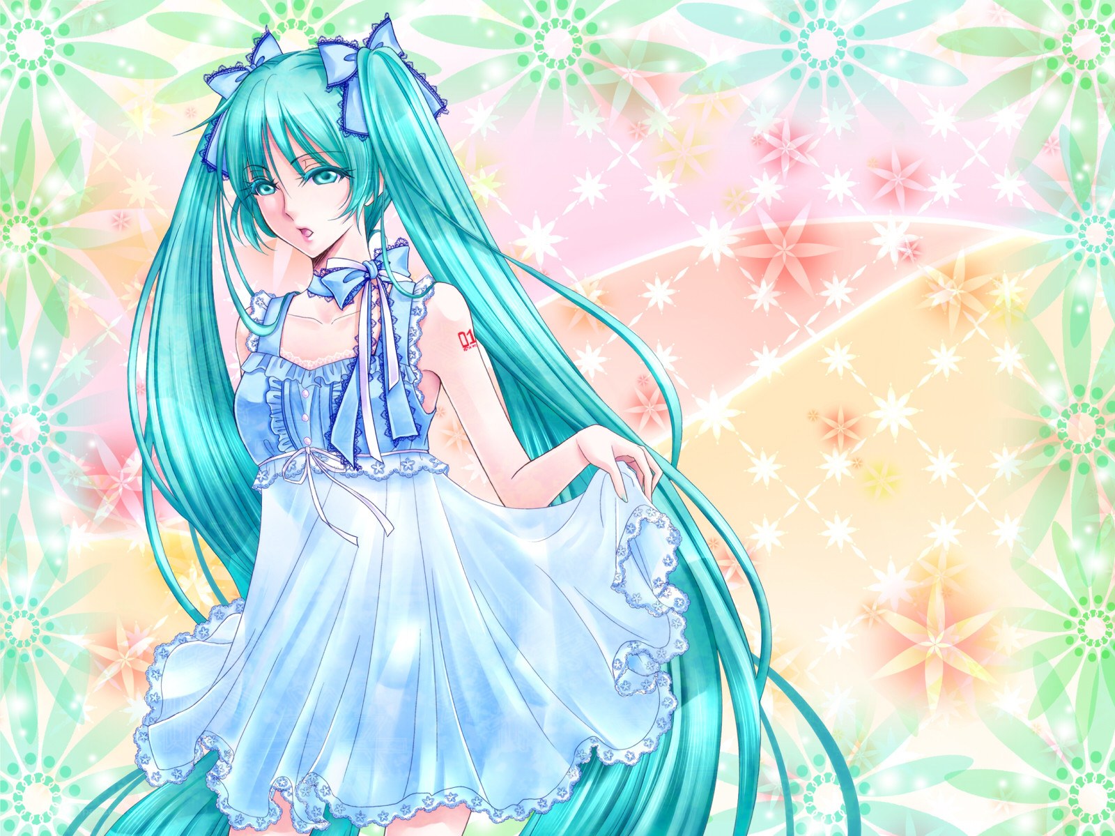 Miku in a blue dress
