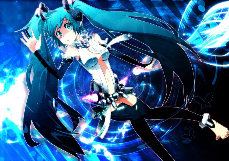Miku in a blue energy field