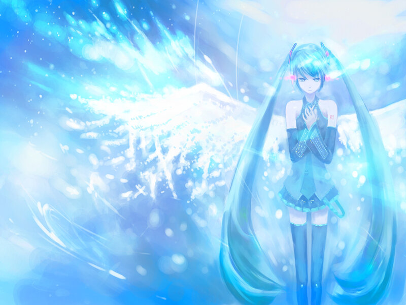 Miku in a blue light