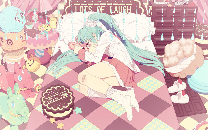 Miku in a candy room
