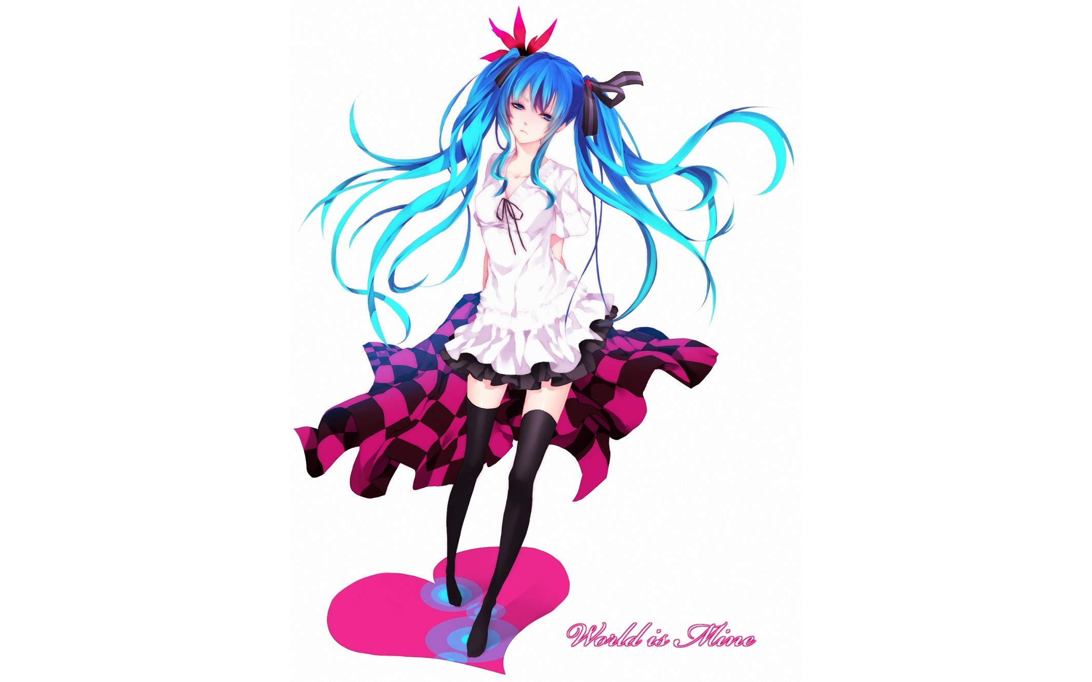 Miku in a checkered skirt