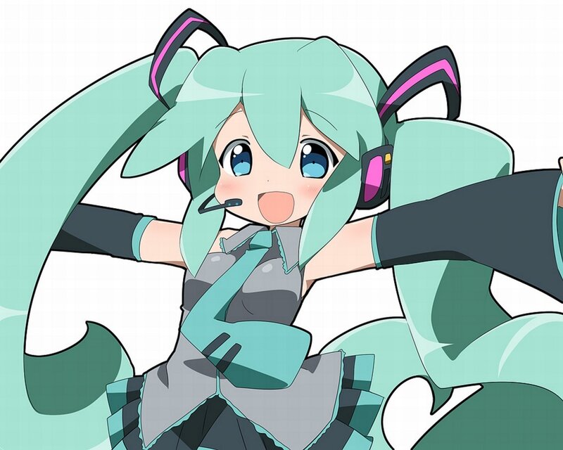 Miku in a cheerful pose