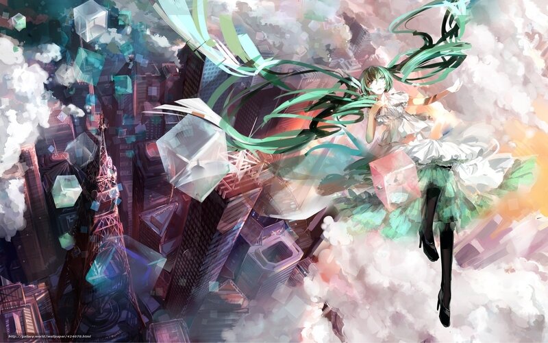 Miku in a city of crystals