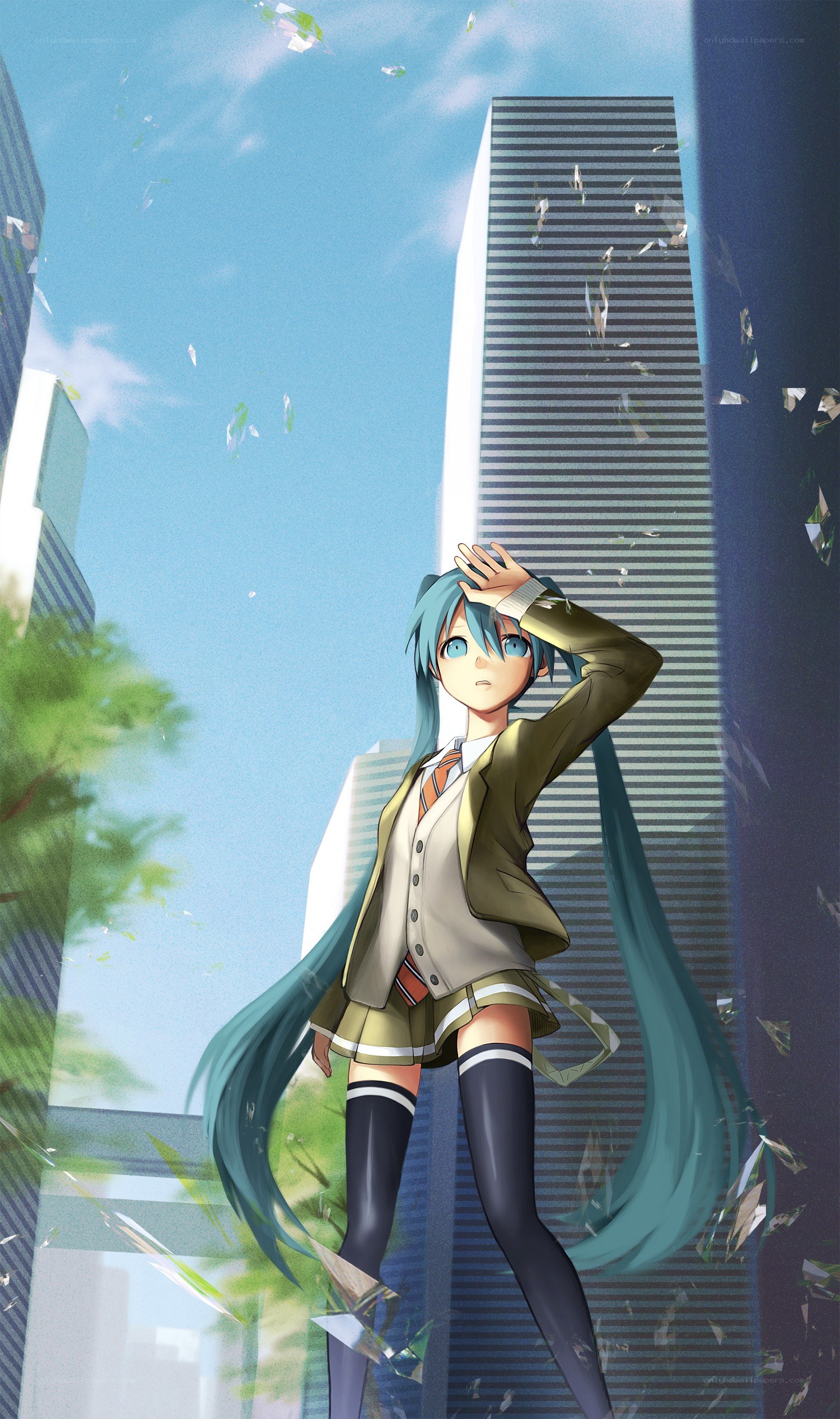 Miku in a city