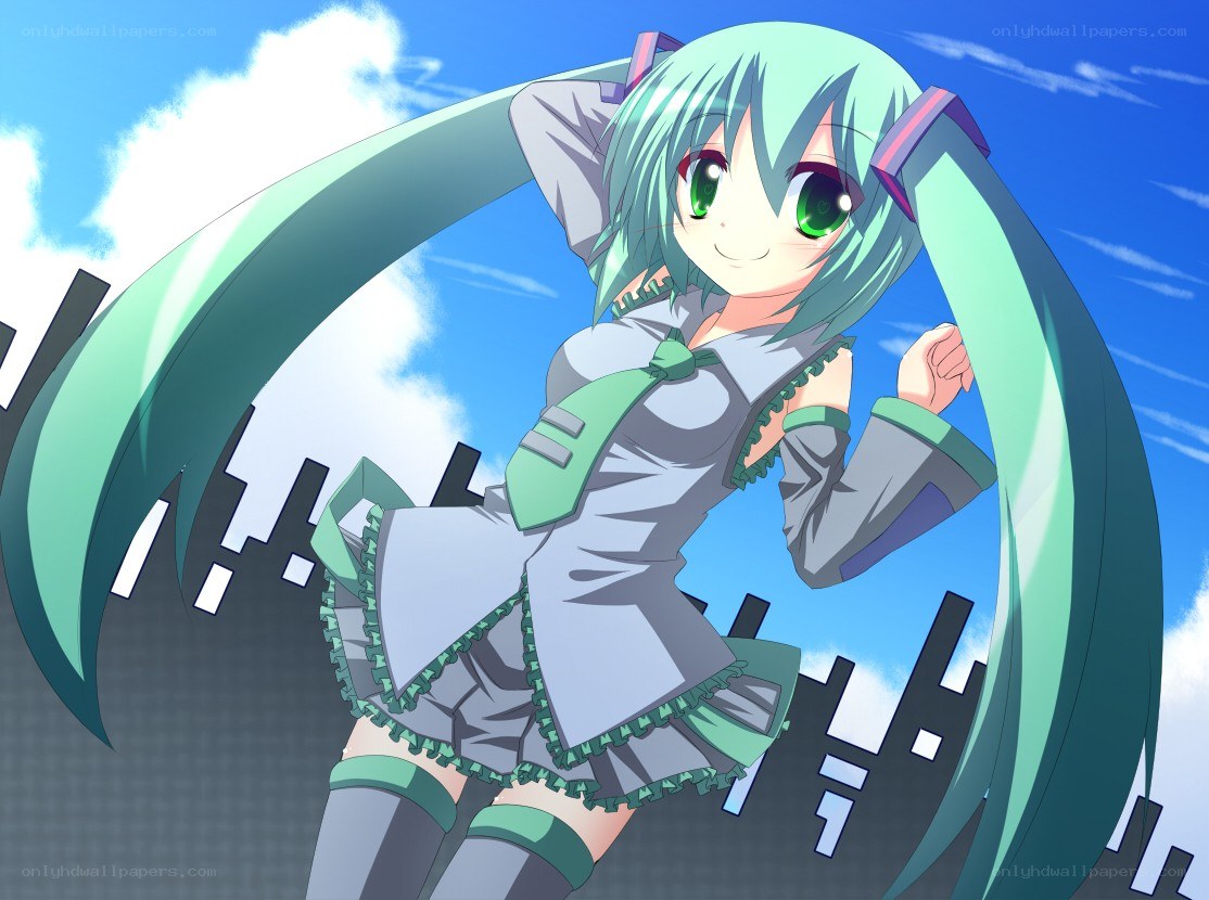 Miku in a cityscape