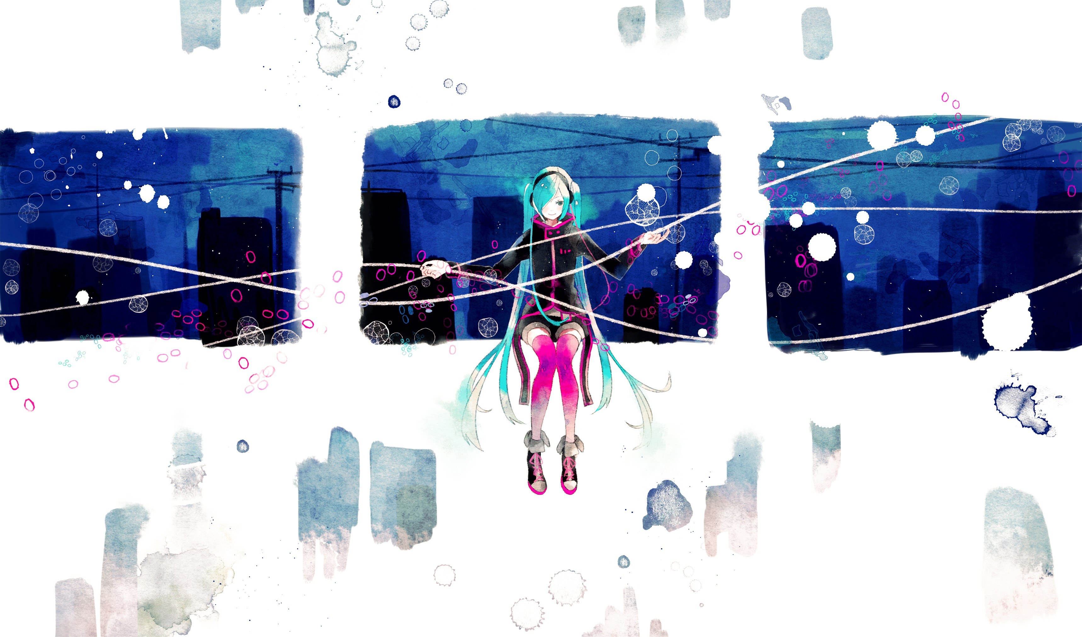 Miku in a cityscape