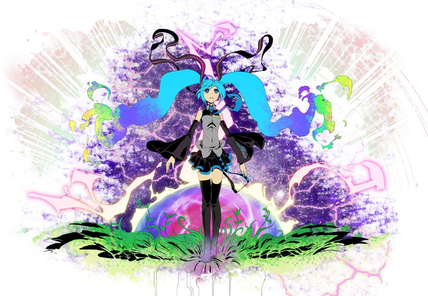 Miku in a colorful explosion