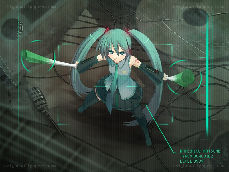 Miku in a combat stance
