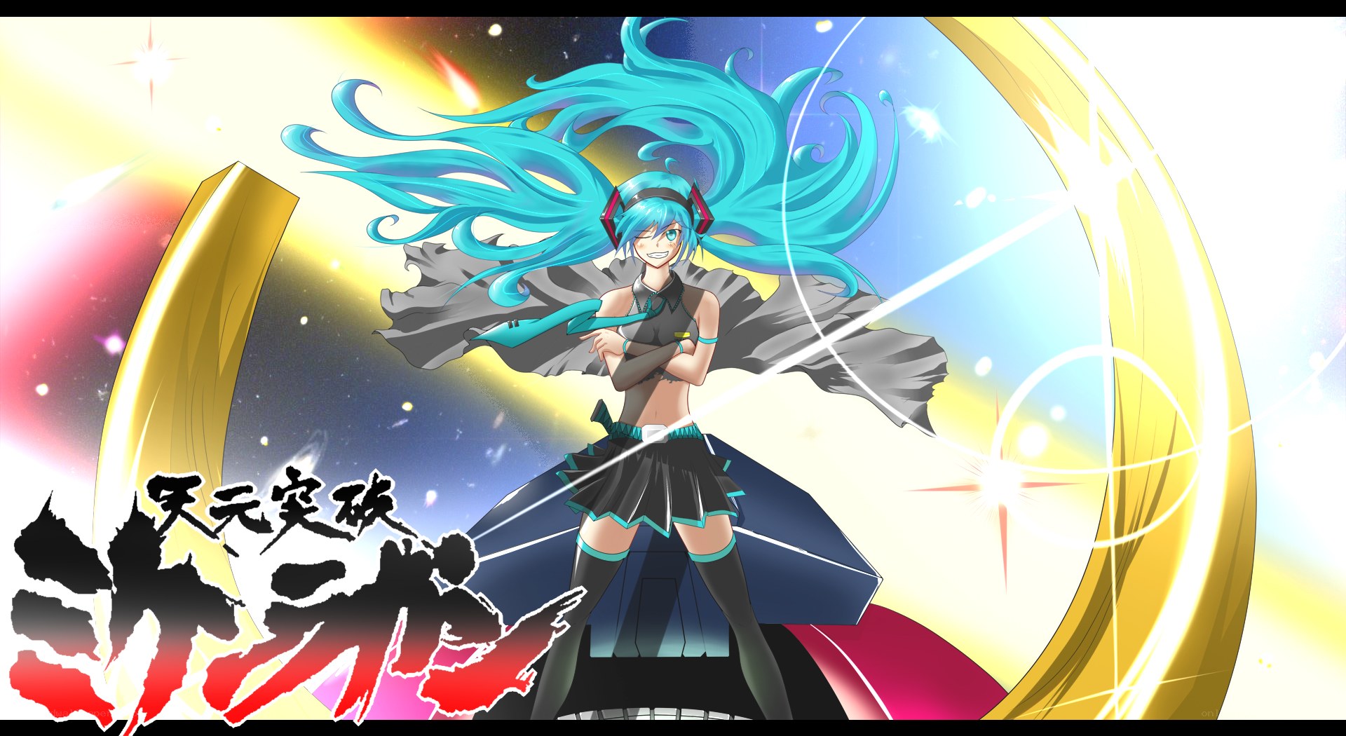 Miku in a cosmic scene