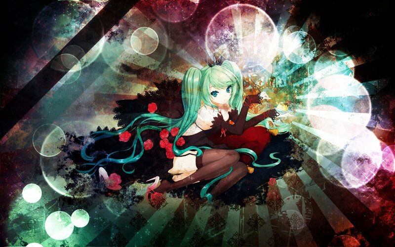 Miku in a dark fantasy scene