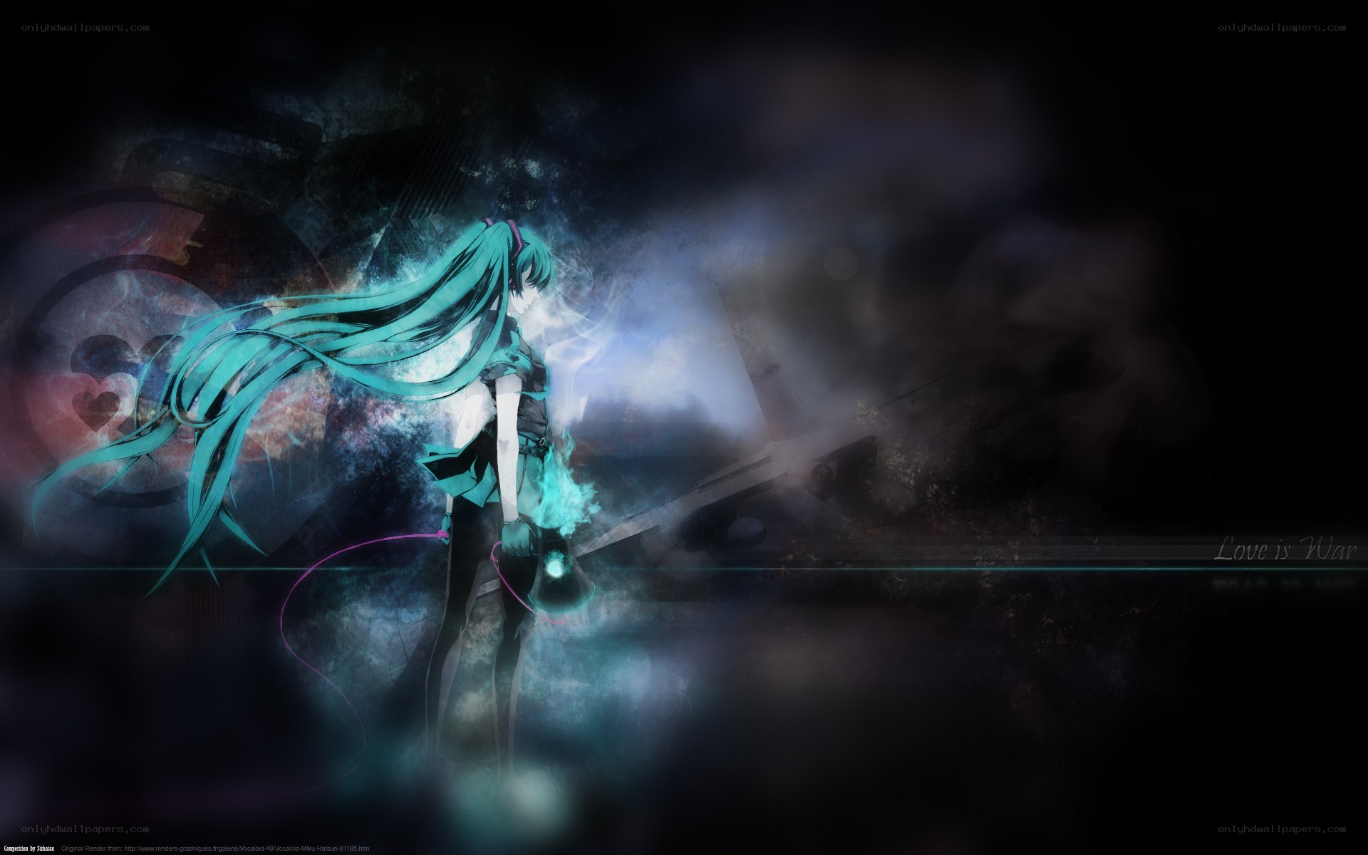 Miku in a dark fantasy scene