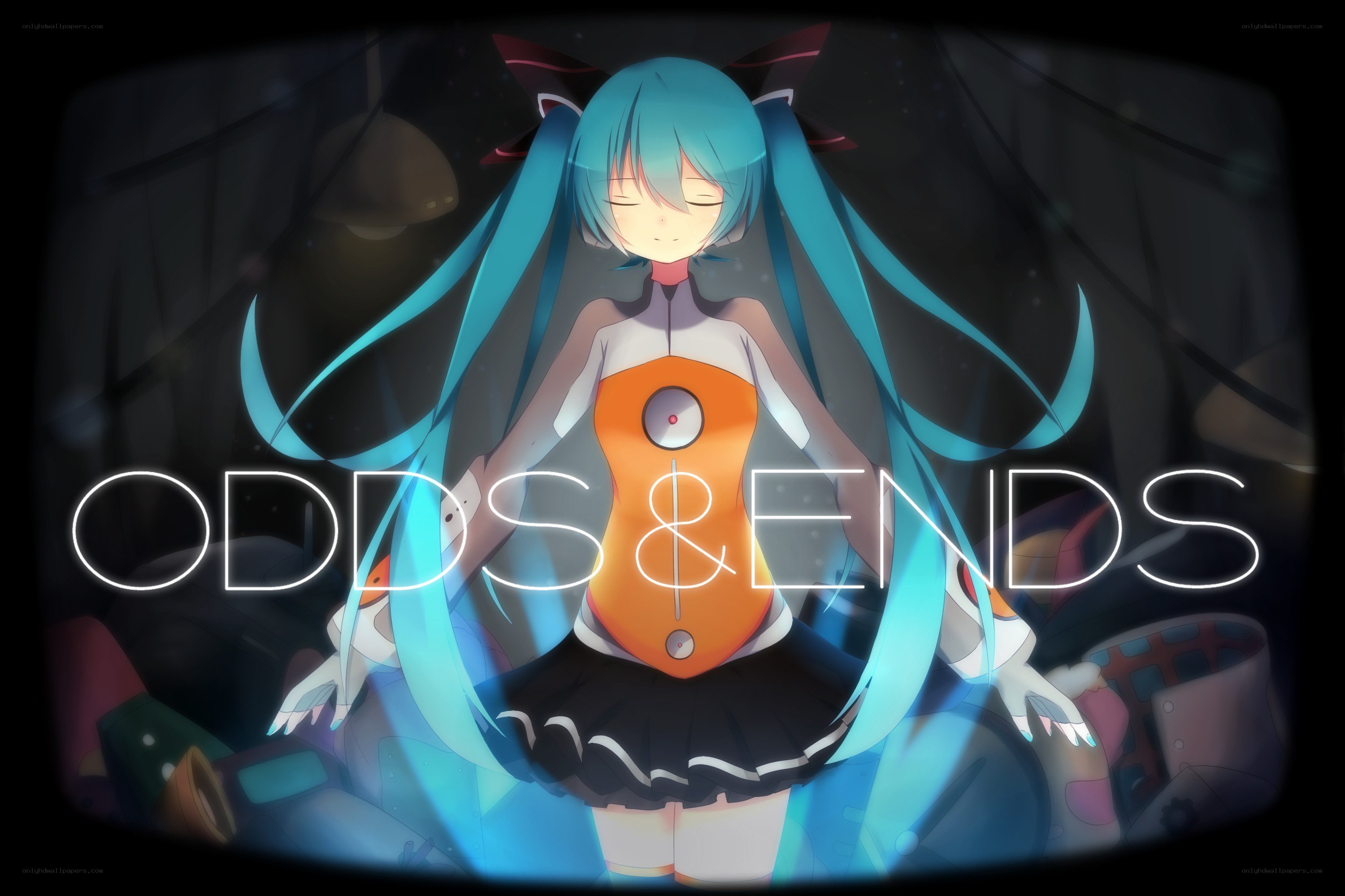 Miku in a dark room