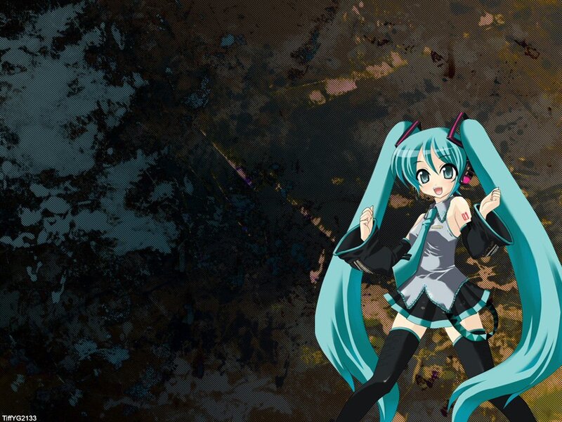 Miku in a dark setting
