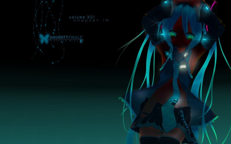 Miku in a dark setting
