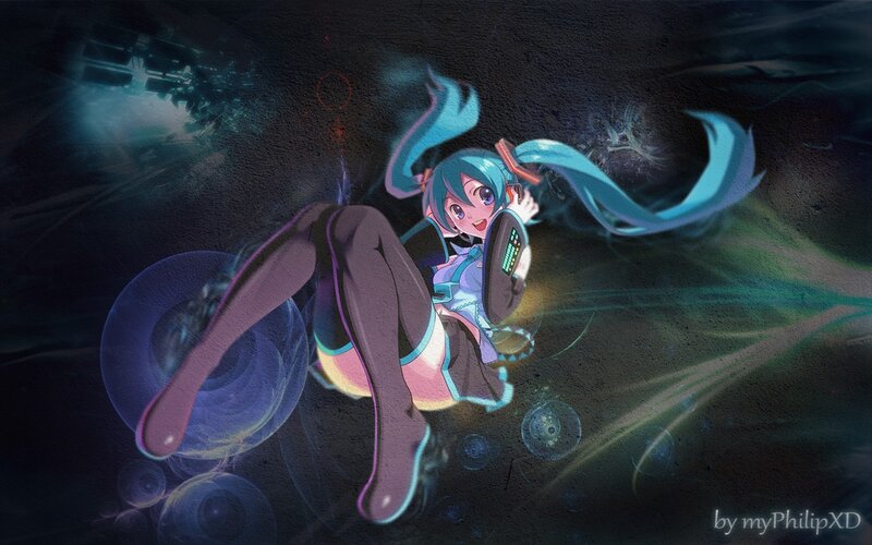 Miku in a digital space