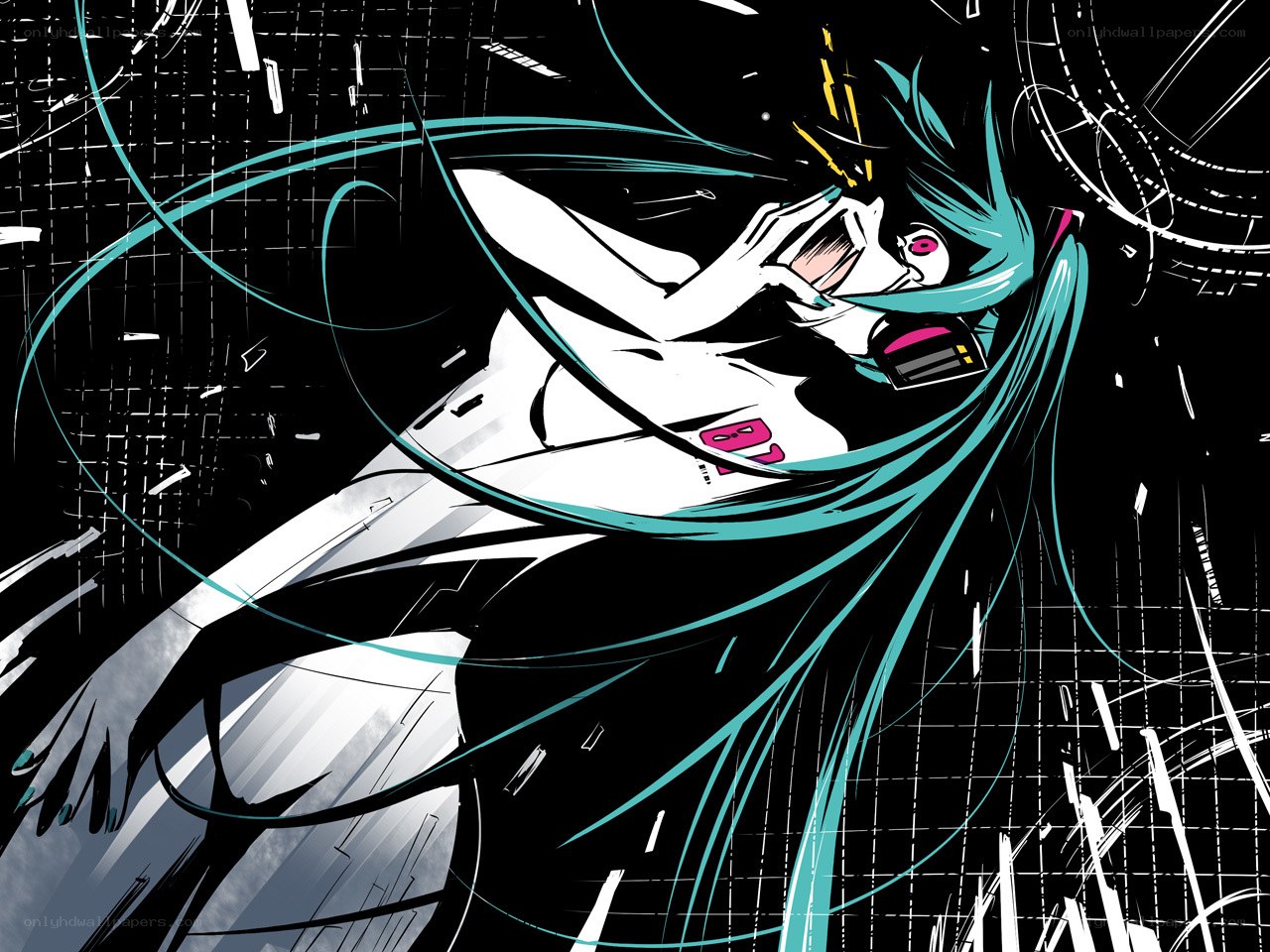 Miku in a digital storm