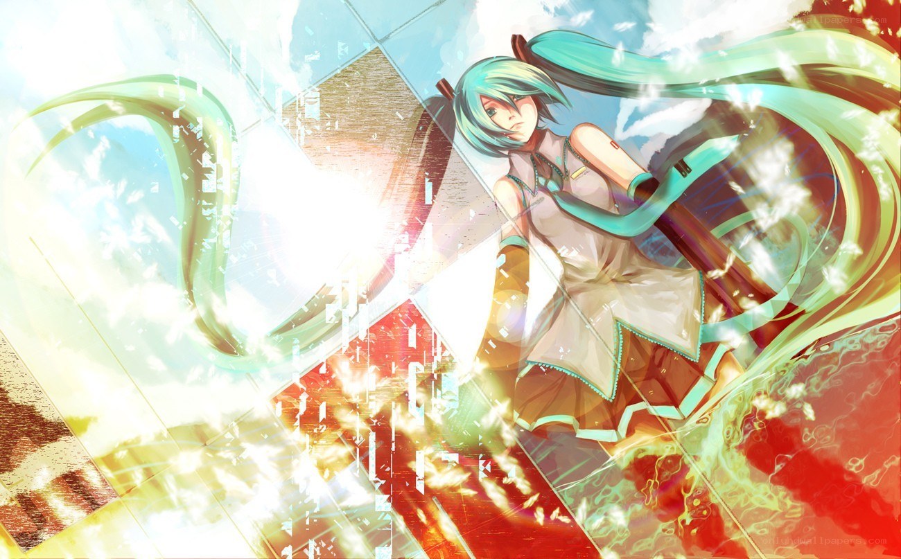 Miku in a digital storm