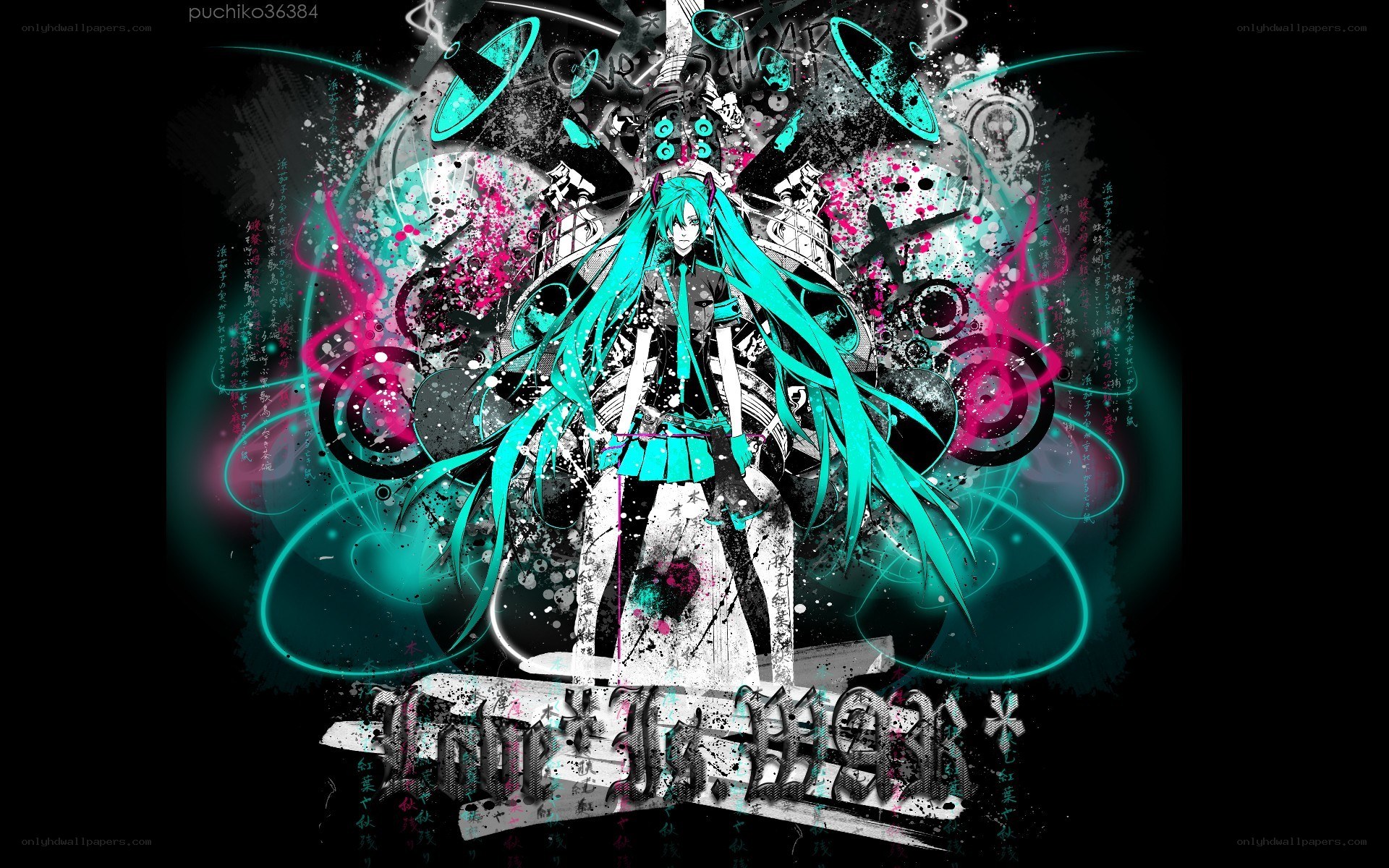 Miku in a digital storm