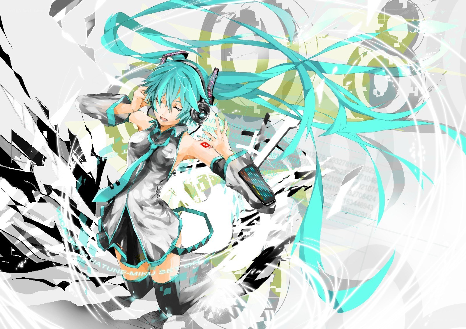 Miku in a digital storm