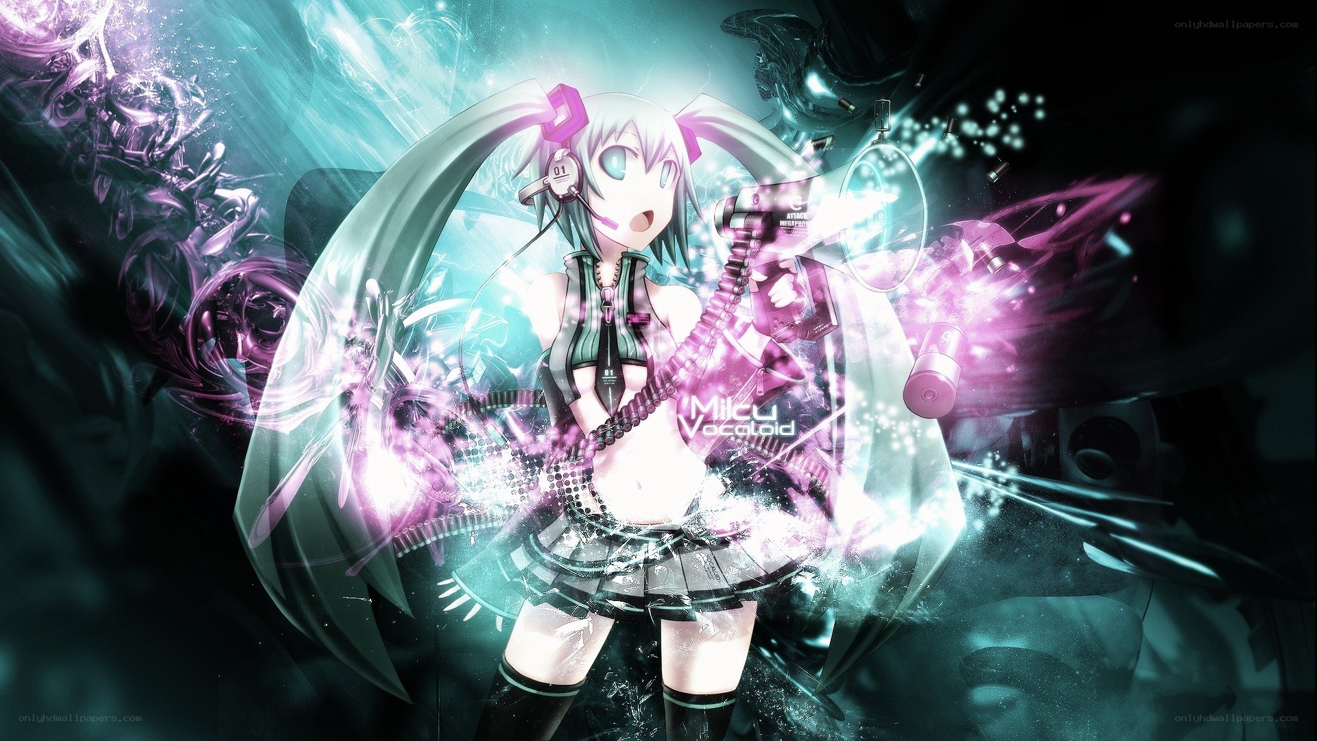 Miku in a digital storm