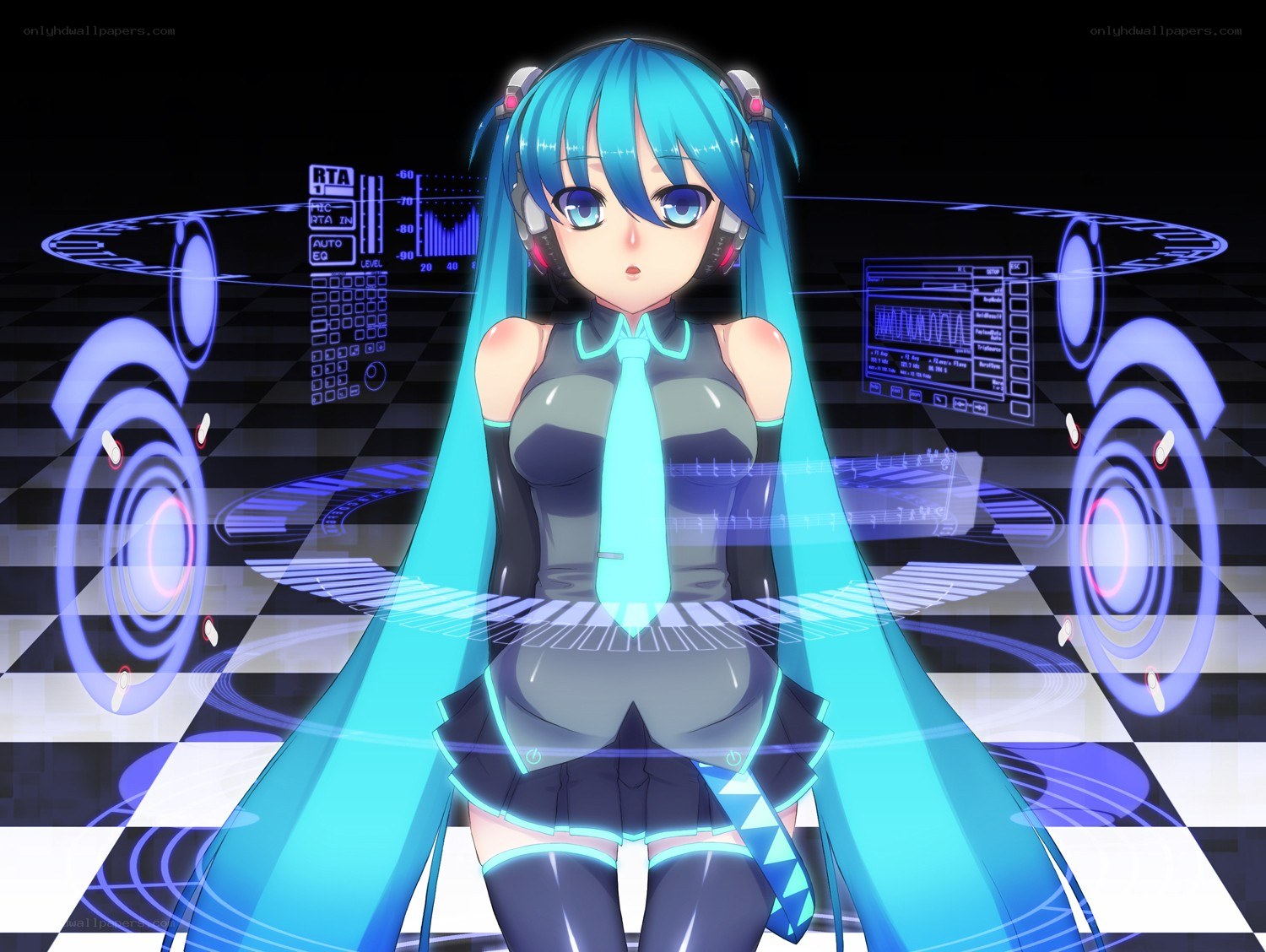 Miku in a digital studio