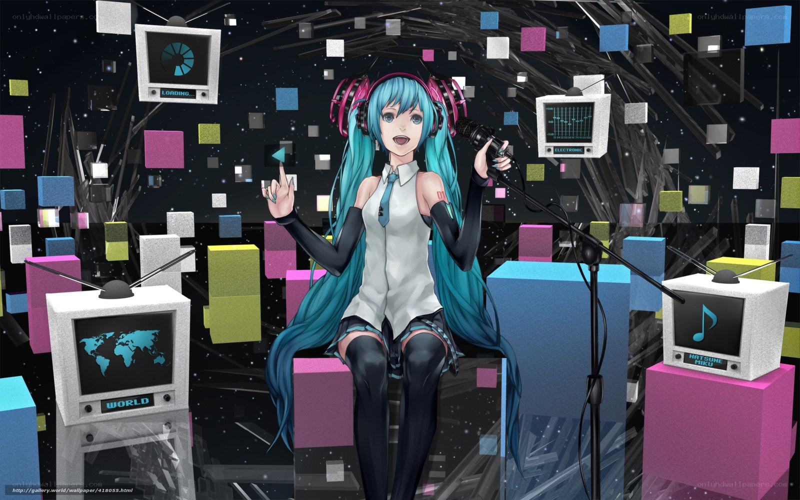 Miku in a digital studio