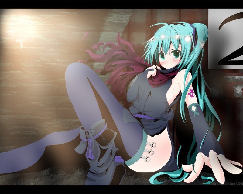 Miku in a dramatic pose