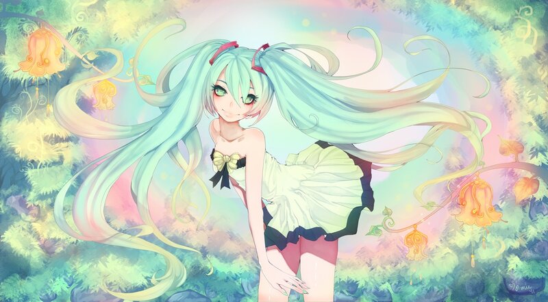 Miku in a dreamy forest
