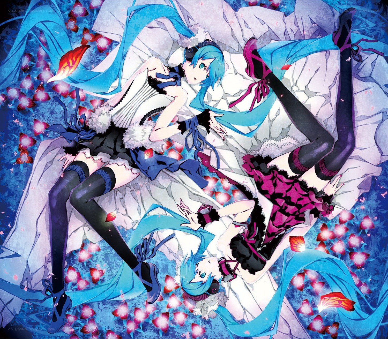Miku in a dreamy scene