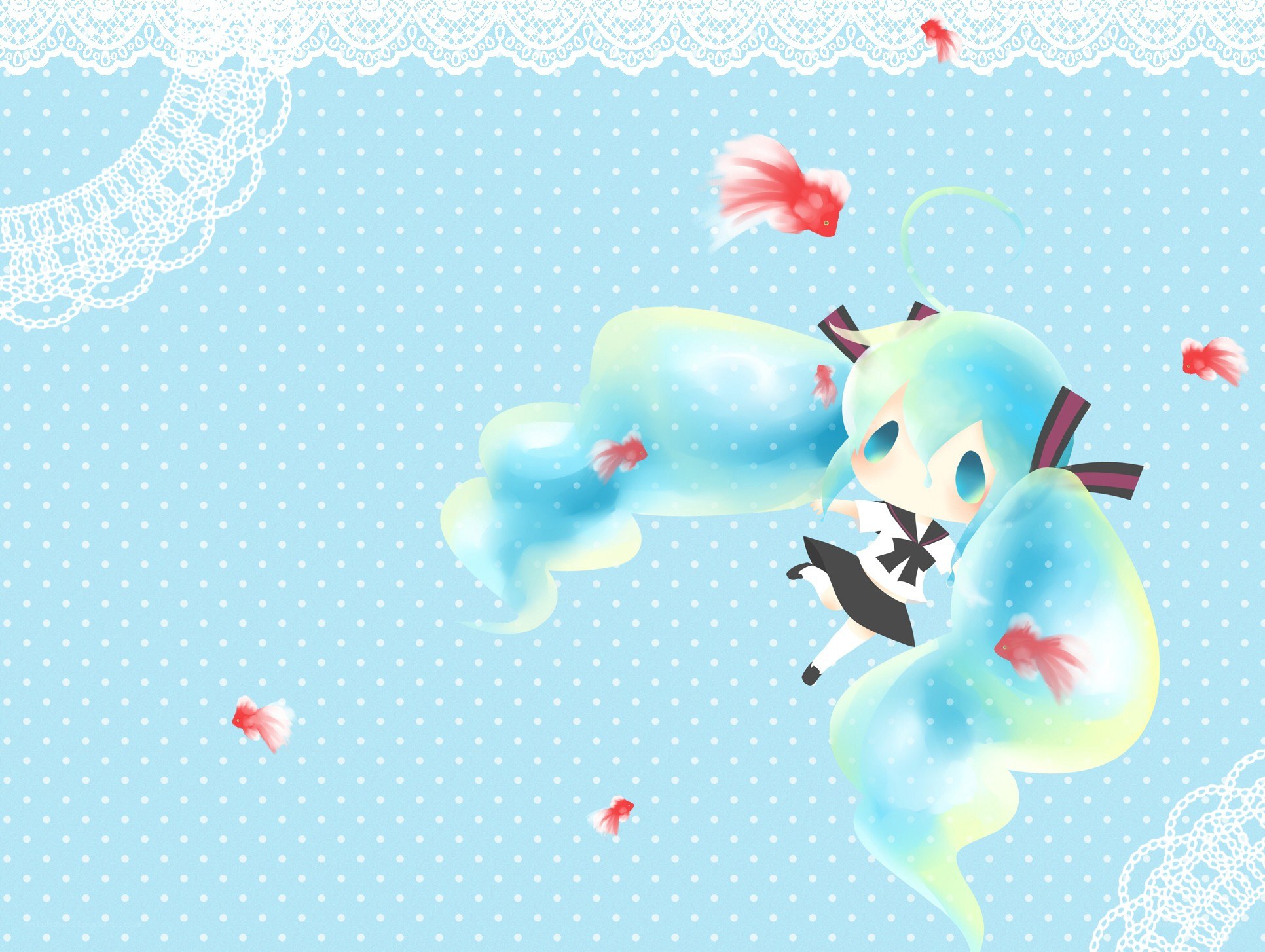 Miku in a dreamy sky