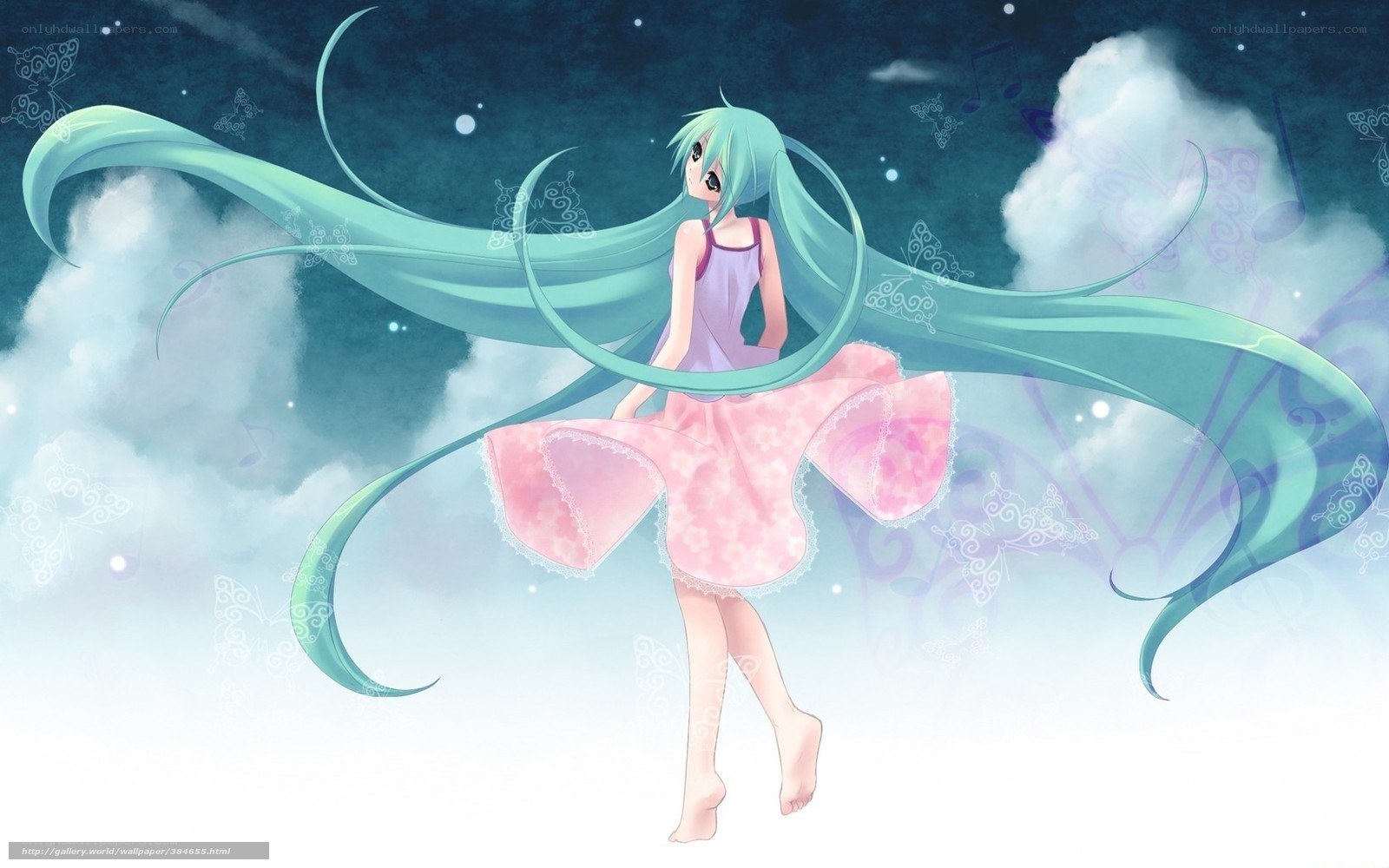 Miku in a dreamy sky