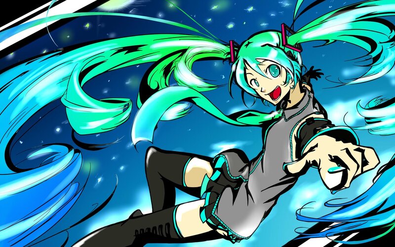 Miku in a dynamic pose