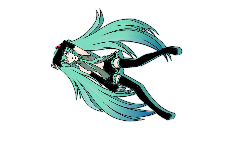 Miku in a dynamic pose