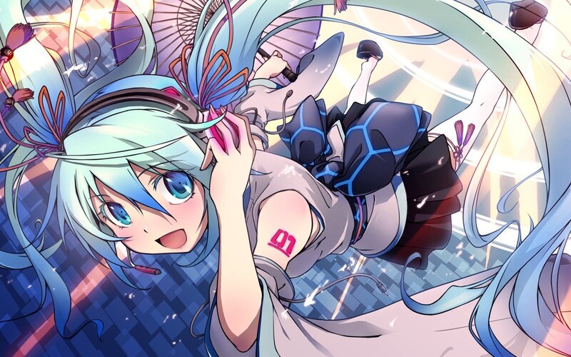 Miku in a dynamic pose