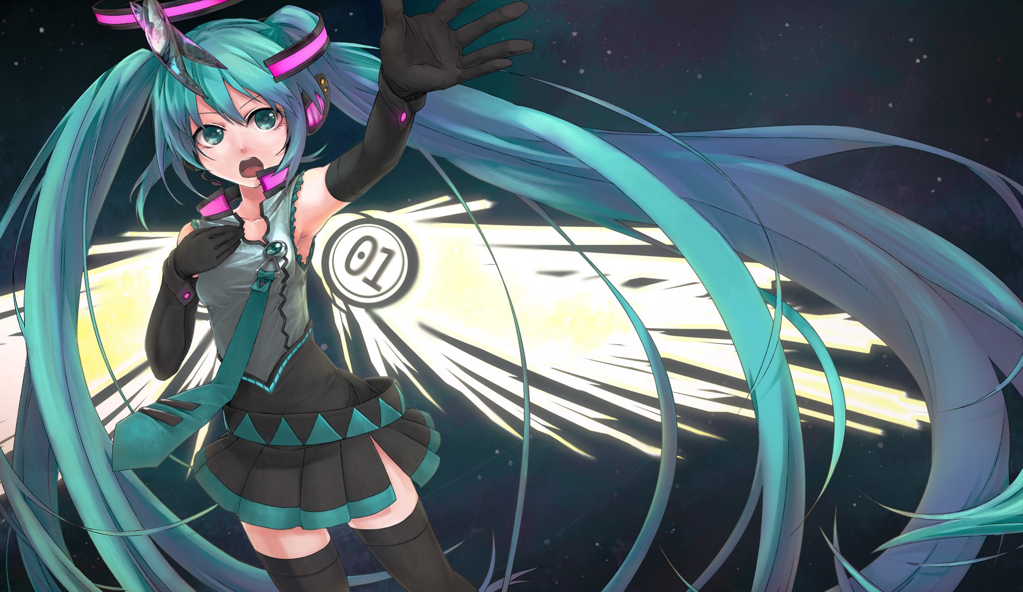 Miku in a dynamic pose