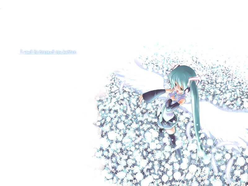 Miku in a field of flowers