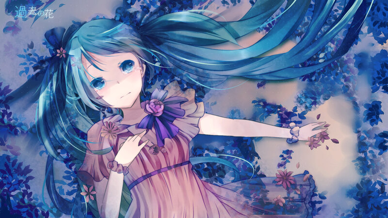 Miku in a field of flowers