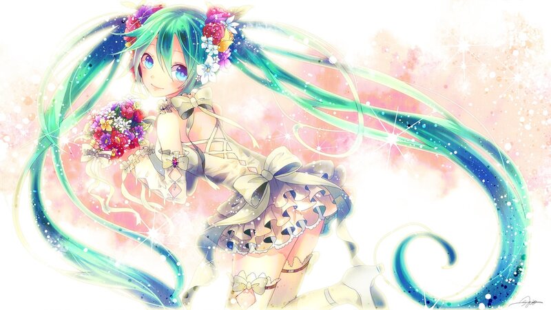 Miku in a floral dress