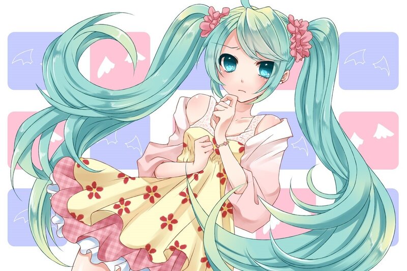 Miku in a floral dress