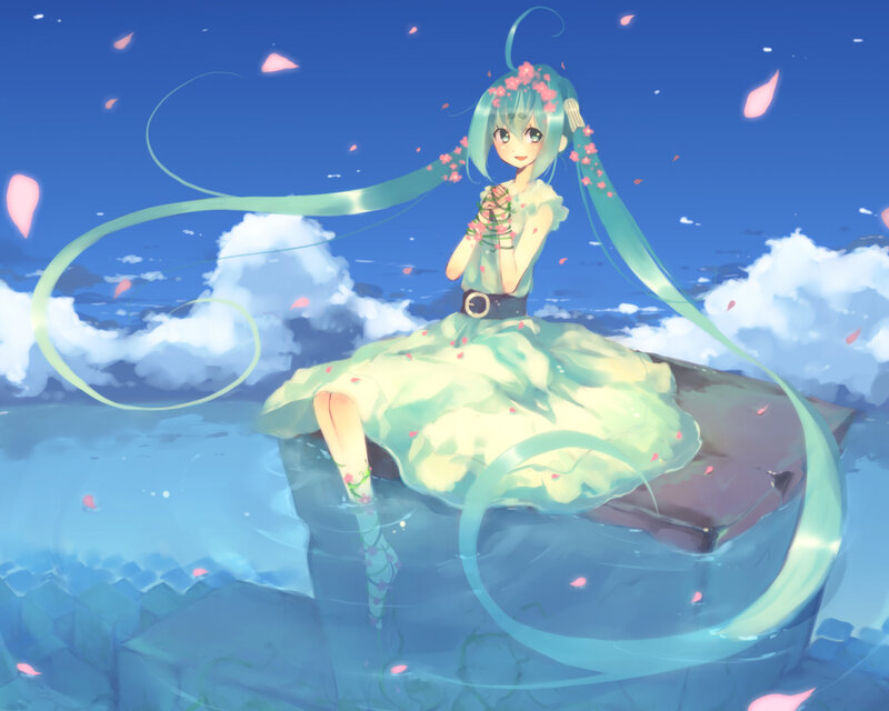 Miku in a floral dress