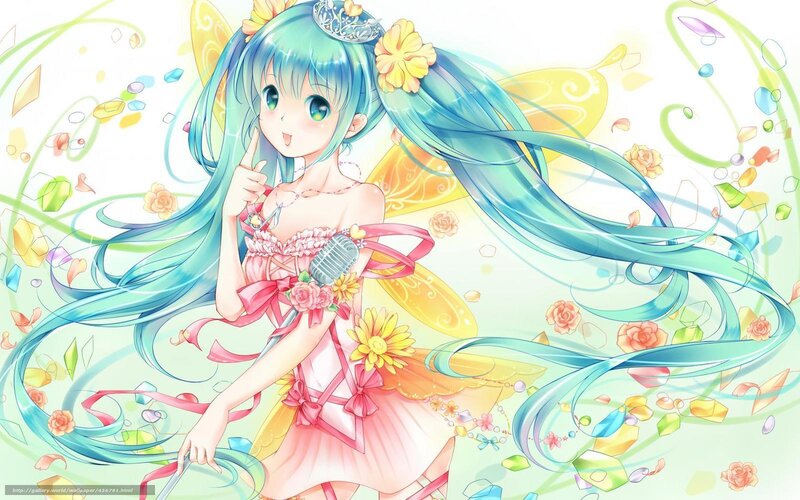 Miku in a floral dress