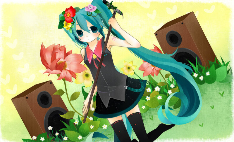 Miku in a flower field