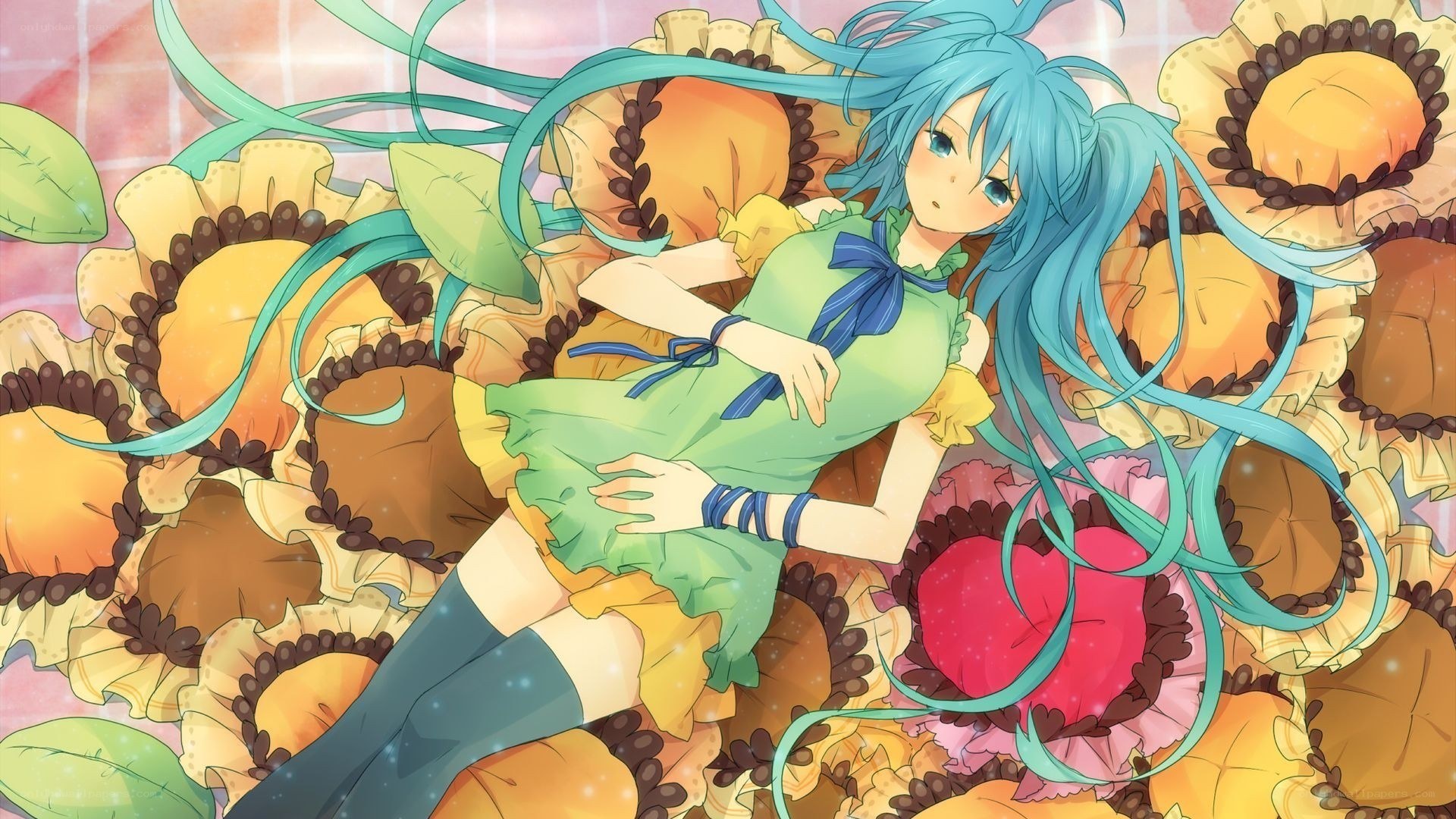 Miku in a flower field