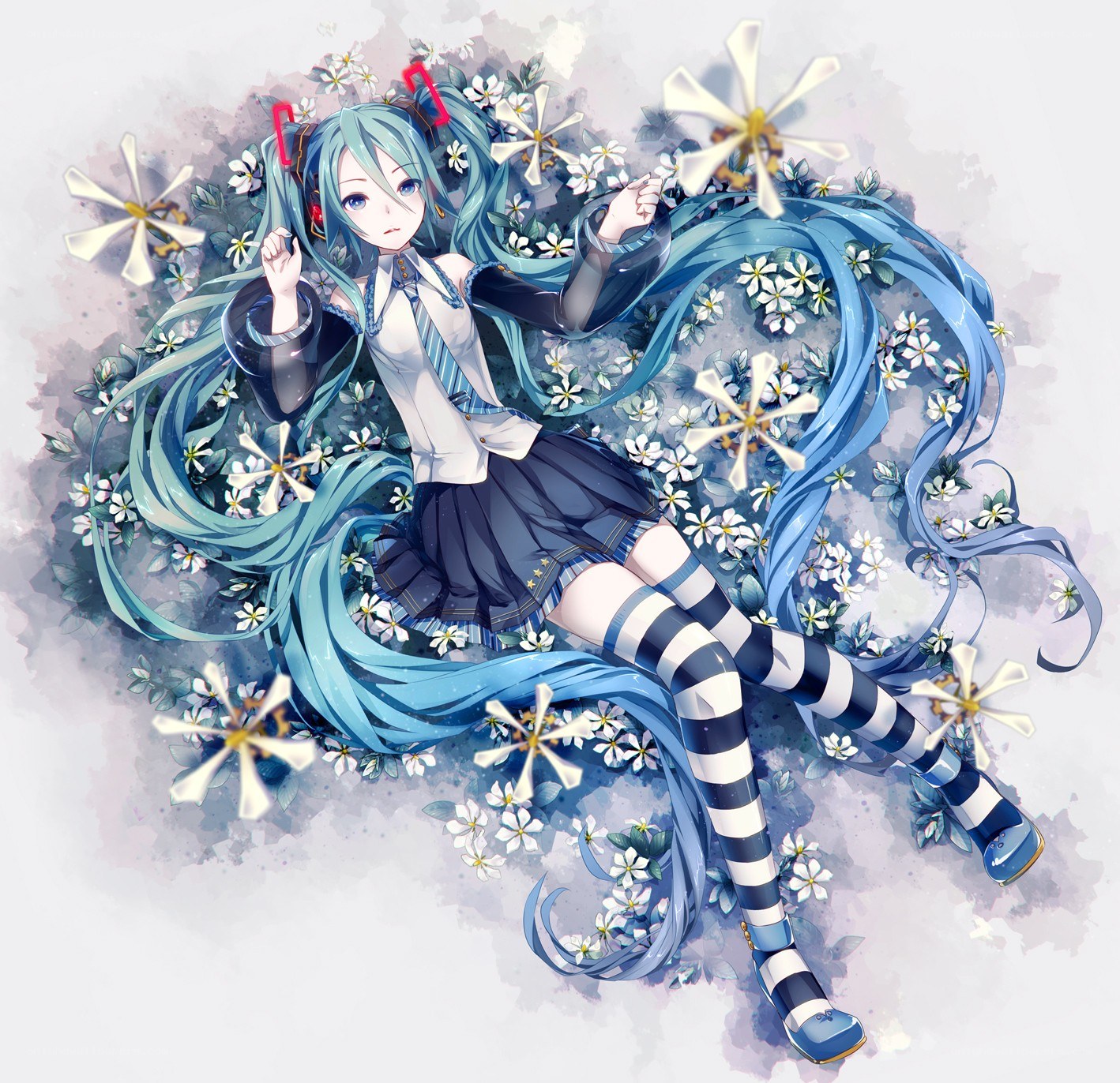 Miku in a flower field