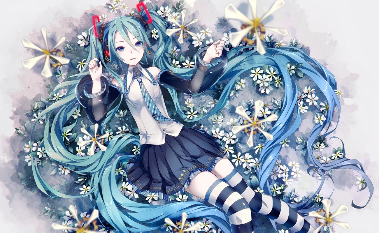 Miku in a flower field